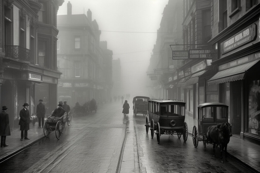 Street in Dublin at the turn of the 20th Century